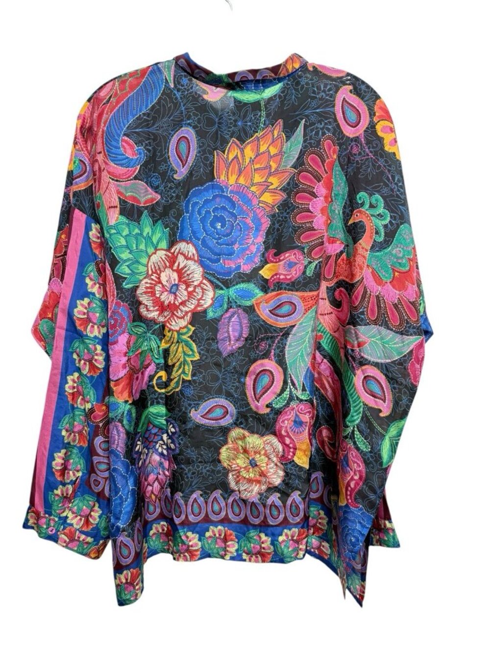 Johnny Was The Audrey Emberwing Oversized Silk Blouse NWT Size Large - Picture 4 of 7